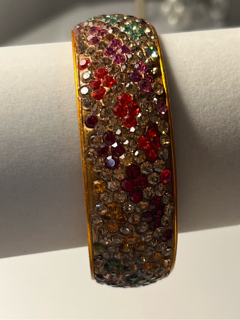 Multi Color Rhinestone Bangle Size 2.2